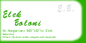 elek boloni business card